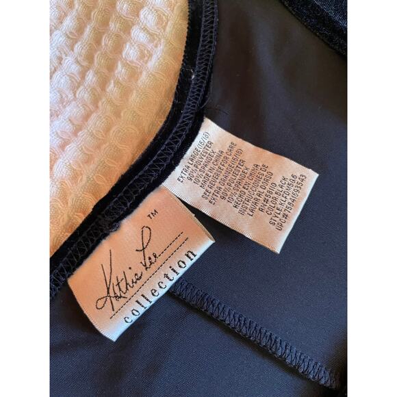 VTG Kathie Lee Collection Black Velvet Tank Midi Shirt Dress Size XL Whimsygoth - Picture 8 of 8